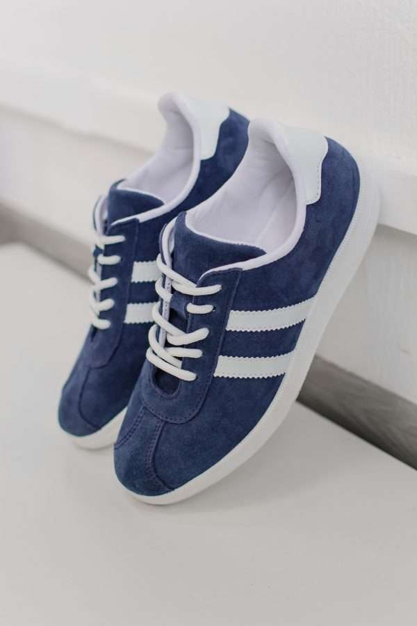 Кеды жаночыя «Лідскія» цёмна-сінія з белай падшэўкай